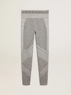 Clearance Legging feminina cinza mescla com meia-costura MULHER Jeans e calças