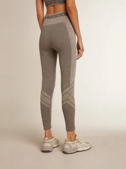 Clearance Legging feminina cinza mescla com meia-costura MULHER Jeans e calças
