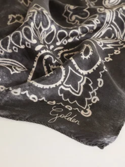 Hot Lenço cinza antracite com estampa caxemira MULHER Sedas e Echarpes|Beachwear