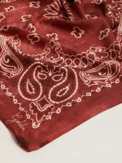 Flash Sale Lenço Coleção Golden bordô com estampa caxemira MULHER Sedas e Echarpes|Beachwear