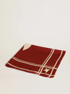Sale Lenço vermelho com listras e estrelas brancas contrastantes MULHER Sedas e Echarpes|Beachwear
