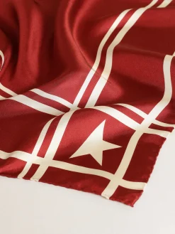 Sale Lenço vermelho com listras e estrelas brancas contrastantes MULHER Sedas e Echarpes|Beachwear