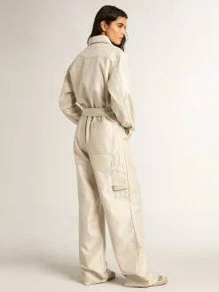 Online Macacão de brim branco dourado MULHER Vestidos e macacões