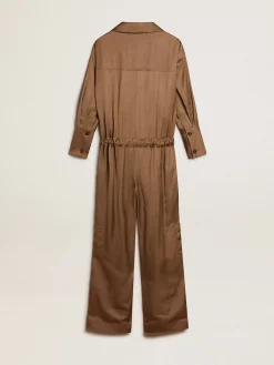 Best Macacão de viscose bege mocha MULHER Vestidos e macacões