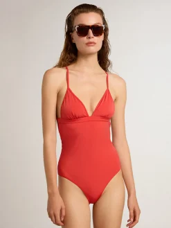Flash Sale Maiô vermelho coral MULHER Beachwear