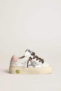 Best May com estrela de glitter prateado e talão de couro rosa Meninas (4-10 anos)
