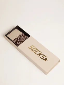 Best Meias com estampa animal print com fundo amora e detalhes verde militar MULHER Meias|Meias