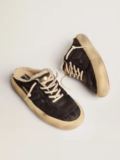 Online Men's Space-Star Sabot shoes in quilted nylon with shearling lining Space-Star