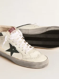 Clearance Mid Star com estrela de couro metálico verde e lista branca Mid Star