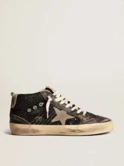 Best Sale Mid Star de glitter preto, estrela e talão de suede havana-rosado MULHER Mid Star