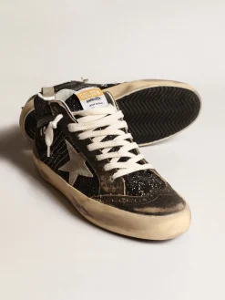 Best Sale Mid Star de glitter preto, estrela e talão de suede havana-rosado MULHER Mid Star