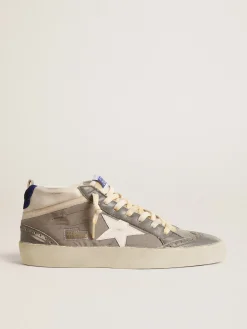 Flash Sale Mid Star de náilon cinza e napa com estrela de couro branco Mid Star