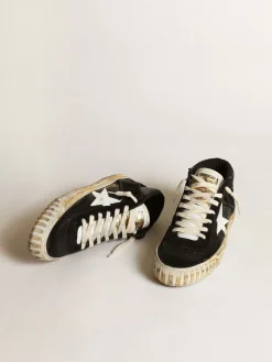 Sale Mid Star Feminino de napa e suede pretos com estrela branca MULHER Mid Star