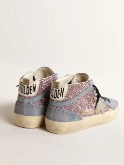 Online Mid Star LTD de glitter lilás com inserções de suede azul MULHER Mid Star