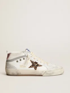 Discount Mid Star LTD feminino de náilon branco com estrela de couro cavalinho leopardo MULHER Mid Star