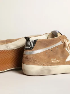 Hot Mid Star masculino de suede cor tabaco com estrela de couro branco Mid Star