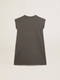 Outlet Minivestido cinza com a palavra Golden com cristais Roupas de cima (4-12 years)