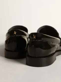 Store Mocassim Jerry de couro envernizado preto MULHER Sapatos