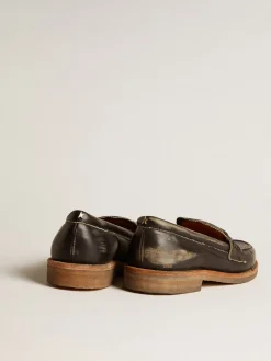 Outlet Mocassim Jerry Feminino de couro preto MULHER Sapatos