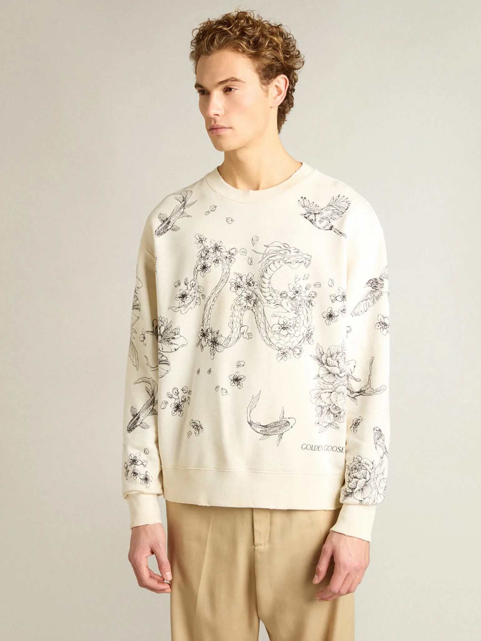 Fashion Moletom CNY cor branco usado MULHER Moletons|Moletons