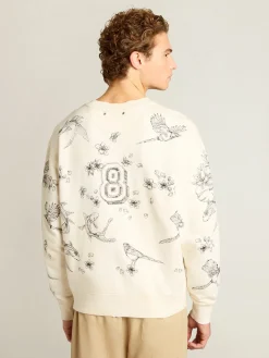Fashion Moletom CNY cor branco usado MULHER Moletons|Moletons
