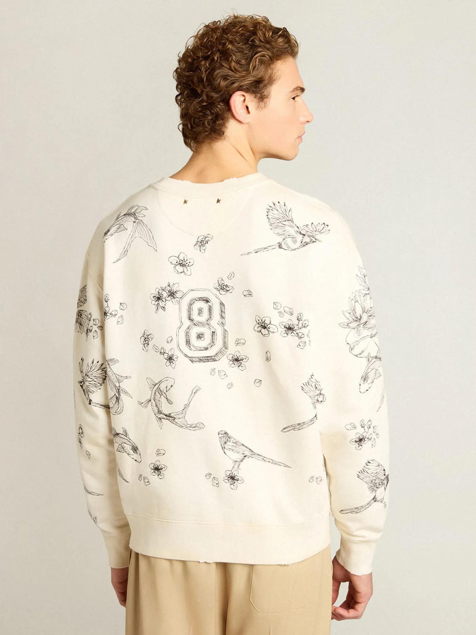Fashion Moletom CNY cor branco usado MULHER Moletons|Moletons