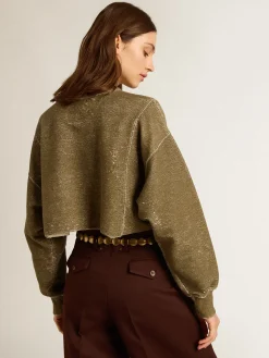 Clearance Moletom cropped de algodão cor de faia efeito vintage MULHER Moletons