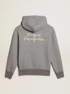 Discount Moletom de algodão cinza mescla com capuz Moletons