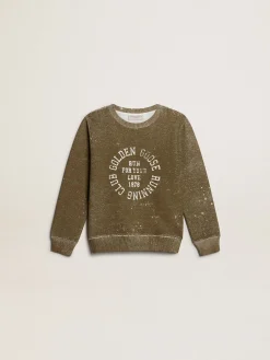 Hot Moletom infantil masculino de algodão cor de faia efeito vintage Roupas de cima (4-12 years)