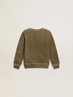 Hot Moletom infantil masculino de algodão cor de faia efeito vintage Roupas de cima (4-12 years)