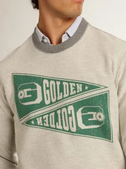 Store Moletom masculino cinza mescla com estampa verde Moletons