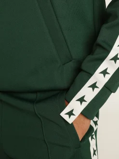 Store Moletom masculino verde brilhante com zíper Moletons