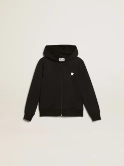 Best Moletom preto com capuz e estrela e logo brancos em contraste Roupas de cima (4-12 years)|Roupas de cima (4-12 years)