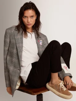 Store Mule Space-Star de suede na cor tabaco e forro de shearling MULHER Space-Star