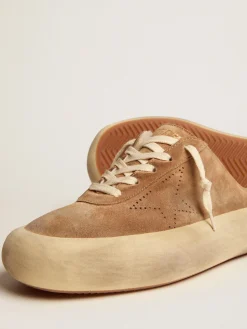 Store Mule Space-Star de suede na cor tabaco e forro de shearling MULHER Space-Star