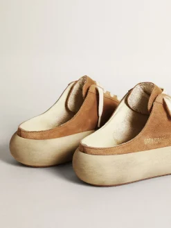 Clearance Mule Space-Star feminino de suede cor tabaco com estrela perfurada MULHER Space-Star