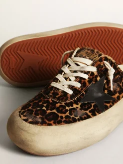 Flash Sale Mule Space-Star feminino de cavalinho leopardo e estrela preta MULHER Space-Star