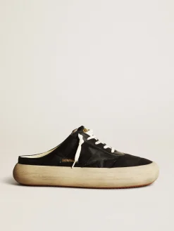 Store Mule Space-Star Masculino de náilon preto e estrela de couro preto Space-Star