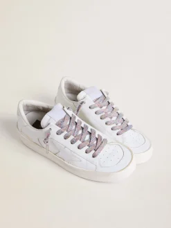 Store Lurex laces with contrasting black logo MULHER Cadarços|Cadarços