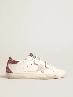 Online Old School com estrela de suede gelo e talão de glitter MULHER Super-Star