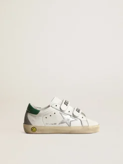 Shop Old School Junior com estrela de couro metálico e talão verde Meninas pequenas (1-3 anos)|Meninos pequenos (1-3 anos)
