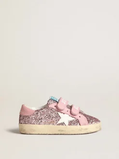 Best Old School Junior de glitter lilás com estrela branca e talão rosa Meninas pequenas (1-3 anos)