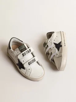 Cheap Old School Young com estrela de couro metálico e talão preto Meninas (4-10 anos)|Meninos (4-10 anos)