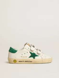 New Old School Young com estrela e talão de suede verde Meninos (4-10 anos)