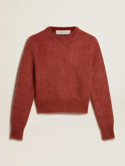 New Pulôver cropped de mohair lilás escuro MULHER Malhas
