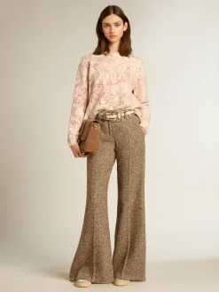 Cheap Pulôver de gola redonda feminino de lã com estampa toile de jouy all over MULHER Malhas