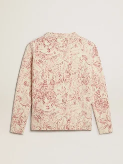 Cheap Pulôver de gola redonda feminino de lã com estampa toile de jouy all over MULHER Malhas