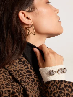 Fashion Punho branco com cristais baguete MULHER Jewels|Joias