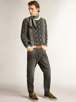 Discount Round-neck sweater with geometric pattern Malhas