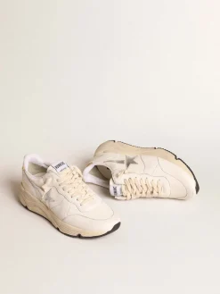 Best Running Sole de napa com estrela prateada e talão de couro dourado MULHER Running Sole